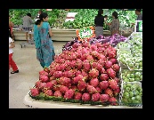 Lots of fresh fruits and vegetables, most familiar but some new to me. This Dragon Fruit was a new one on me. Now it's drive to Austin and back to Dallas!